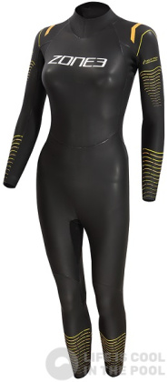 Půjčení - Dámský neopren Zone3 Thermal Aspect Breaststroke Wetsuit Women Black/Orange/Yellow