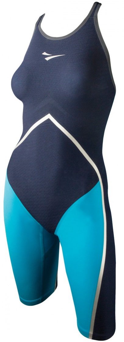 Dámské závodní plavky finis rival closed back kneeskin navy/aqua