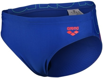 Chlapecké plavky arena boys swim brief graphic royal/fluo red 116cm