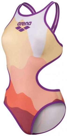 Arena one morning light swimsuit tech back purple/rose multi l - uk36