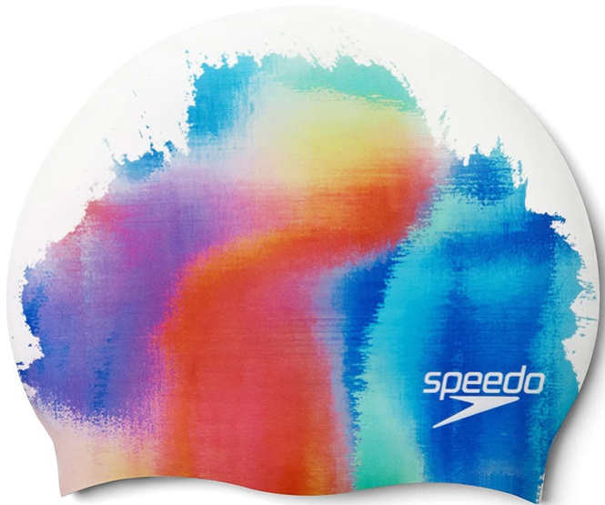 Plavecká čepice speedo digital printed cap bílo/červená